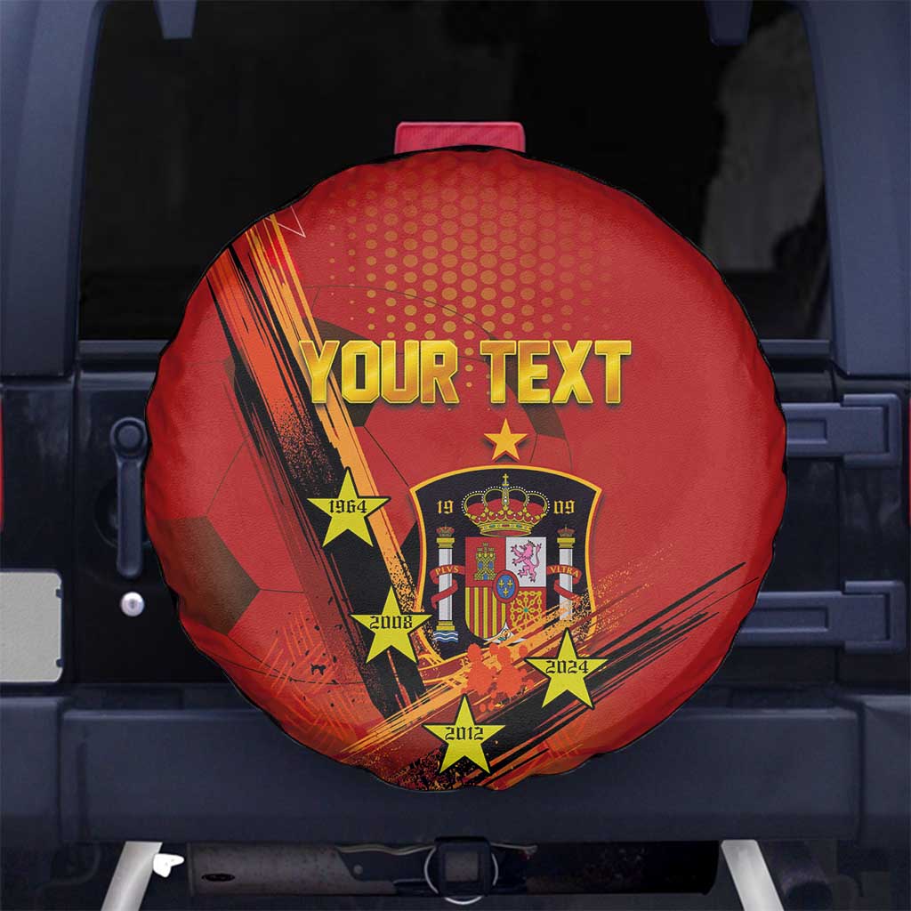Personalised Spain Football 2024 Spare Tire Cover La Roja The Fourth Time Champion European - Wonder Print Shop