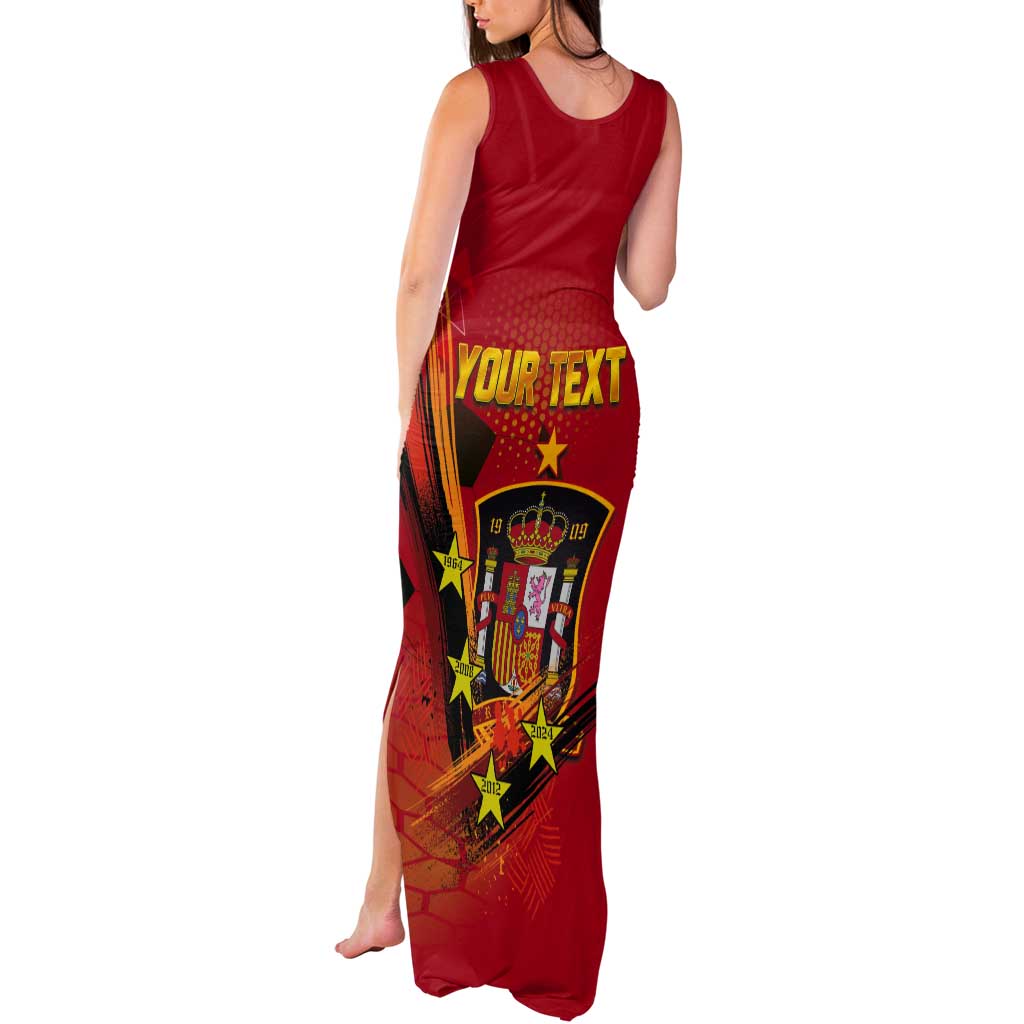 Personalised Spain Football 2024 Tank Maxi Dress La Roja The Fourth Time Champion European - Wonder Print Shop