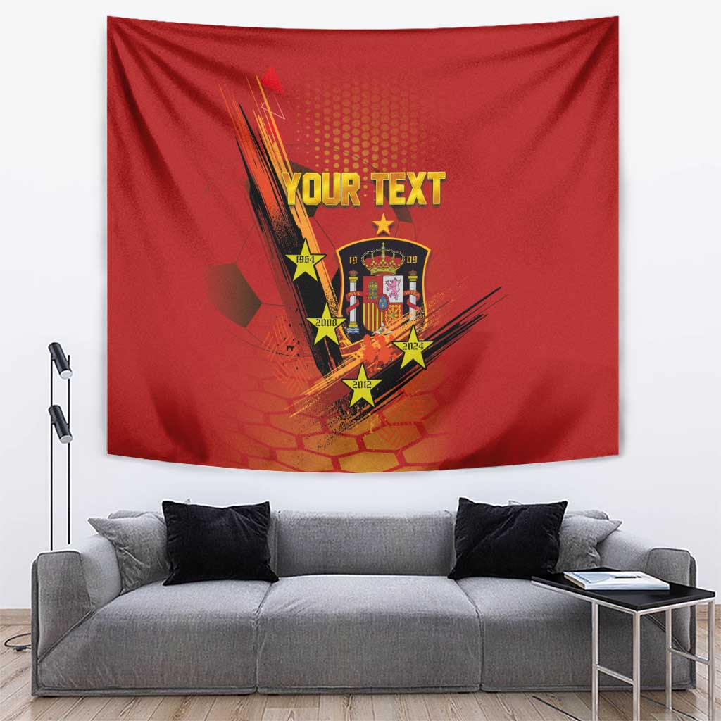 Personalised Spain Football 2024 Tapestry La Roja The Fourth Time Champion European - Wonder Print Shop
