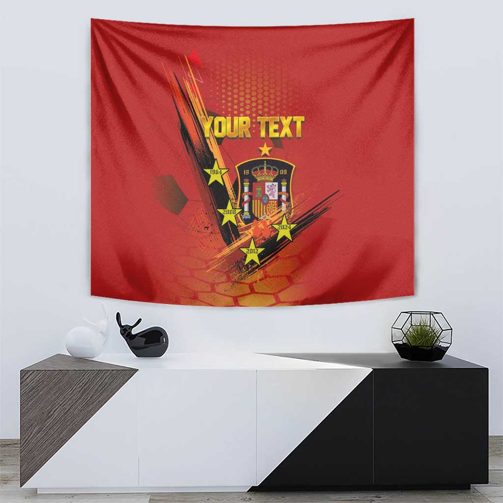 Personalised Spain Football 2024 Tapestry La Roja The Fourth Time Champion European - Wonder Print Shop