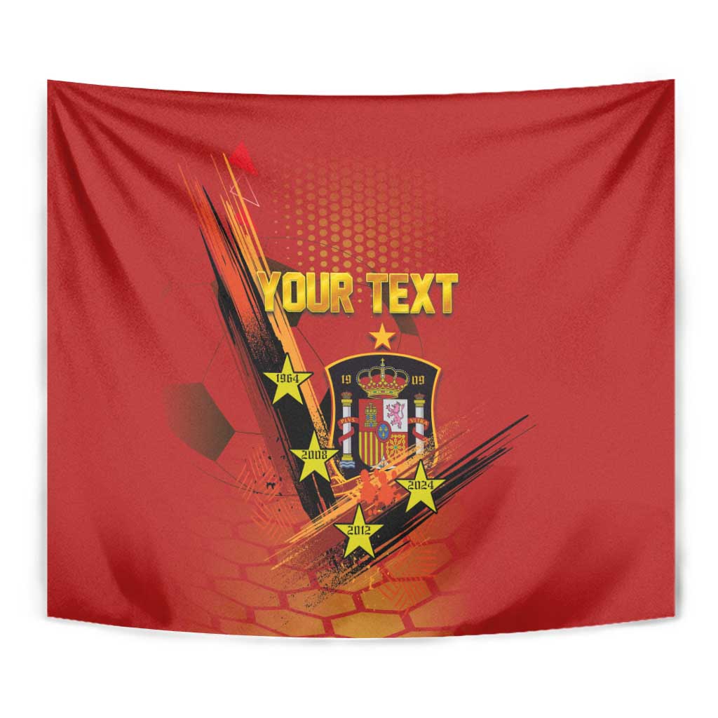 Personalised Spain Football 2024 Tapestry La Roja The Fourth Time Champion European - Wonder Print Shop