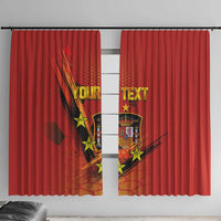 Personalised Spain Football 2024 Window Curtain La Roja The Fourth Time Champion European - Wonder Print Shop