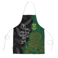 Aotearoa South Africa Rugby Freedom Cup Apron Kiwi Warriors Haka with King Protea Symbol - Wonder Print Shop