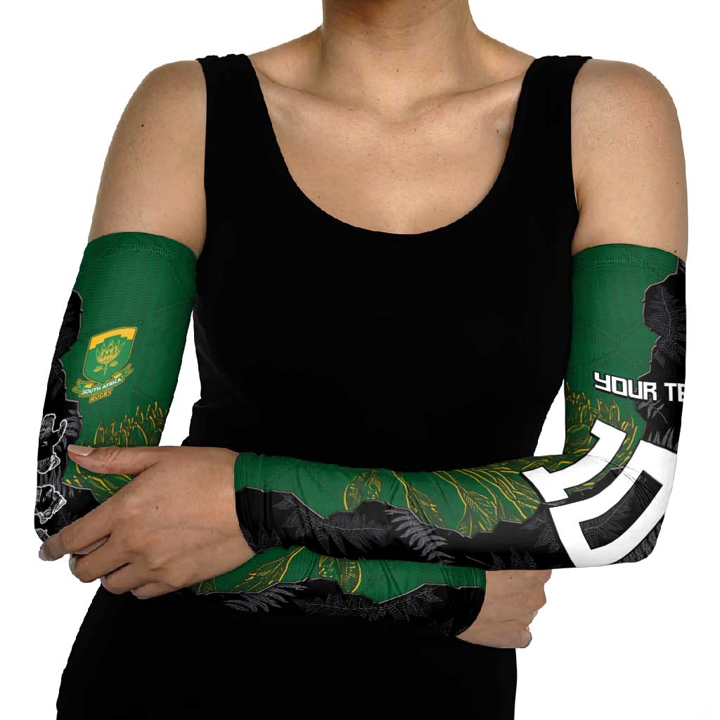 Custom Aotearoa South Africa Rugby Freedom Cup Arm Sleeves Kiwi Warriors Haka with King Protea Symbol - Wonder Print Shop