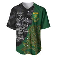 Custom Aotearoa South Africa Rugby Freedom Cup Baseball Jersey Kiwi Warriors Haka with King Protea Symbol - Wonder Print Shop