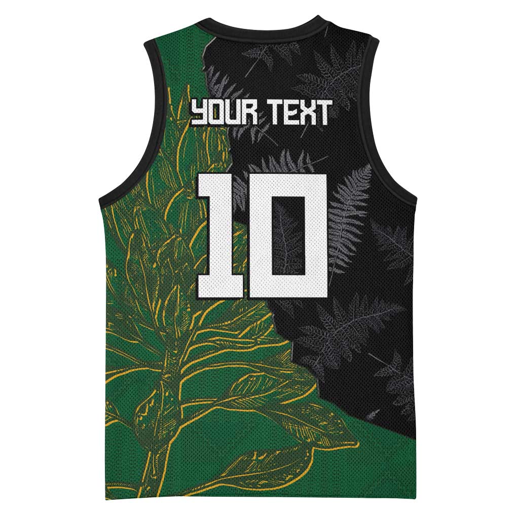 Custom Aotearoa South Africa Rugby Freedom Cup Basketball Jersey Kiwi Warriors Haka with King Protea Symbol - Wonder Print Shop
