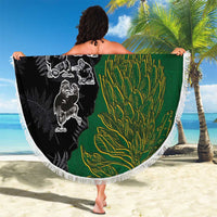 Aotearoa South Africa Rugby Freedom Cup Beach Blanket Kiwi Warriors Haka with King Protea Symbol - Wonder Print Shop