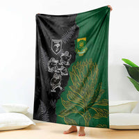 Aotearoa South Africa Rugby Freedom Cup Blanket Kiwi Warriors Haka with King Protea Symbol - Wonder Print Shop