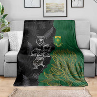 Aotearoa South Africa Rugby Freedom Cup Blanket Kiwi Warriors Haka with King Protea Symbol - Wonder Print Shop