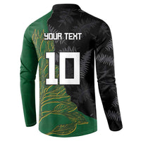 Custom Aotearoa South Africa Rugby Freedom Cup Button Sweatshirt Kiwi Warriors Haka with King Protea Symbol - Wonder Print Shop