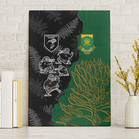 Aotearoa South Africa Rugby Freedom Cup Canvas Wall Art Kiwi Warriors Haka with King Protea Symbol - Wonder Print Shop
