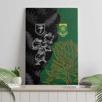 Aotearoa South Africa Rugby Freedom Cup Canvas Wall Art Kiwi Warriors Haka with King Protea Symbol - Wonder Print Shop