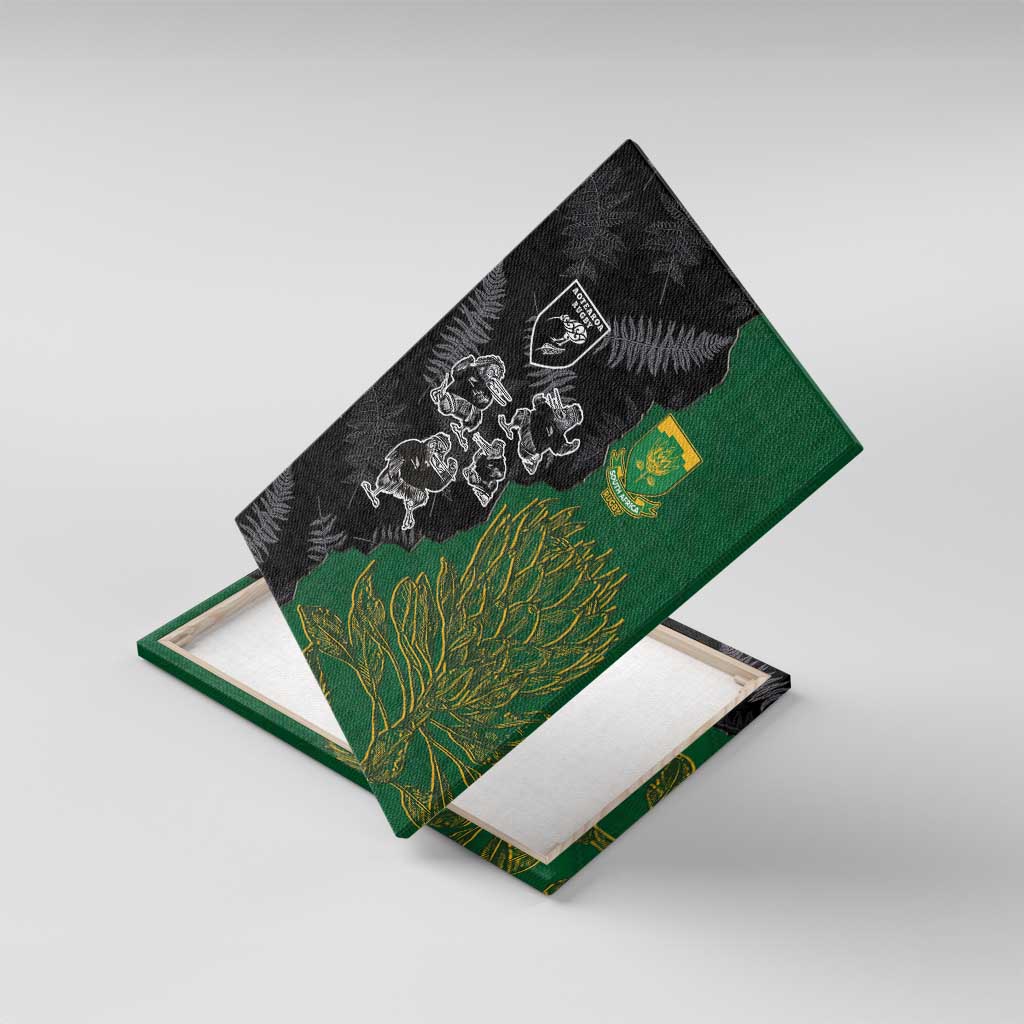 Aotearoa South Africa Rugby Freedom Cup Canvas Wall Art Kiwi Warriors Haka with King Protea Symbol - Wonder Print Shop