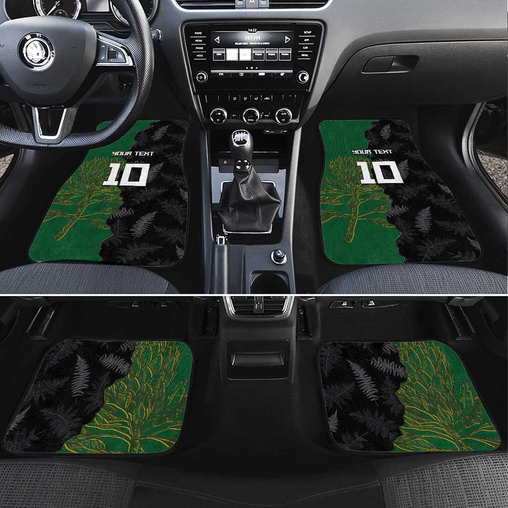 Aotearoa South Africa Rugby Freedom Cup Car Mats Kiwi Warriors Haka with King Protea Symbol - Wonder Print Shop