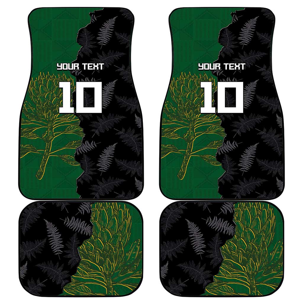 Aotearoa South Africa Rugby Freedom Cup Car Mats Kiwi Warriors Haka with King Protea Symbol - Wonder Print Shop