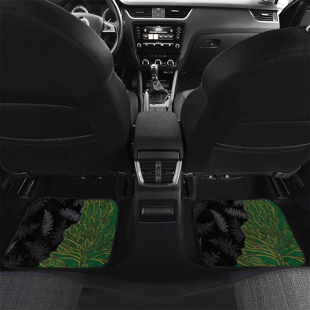 Aotearoa South Africa Rugby Freedom Cup Car Mats Kiwi Warriors Haka with King Protea Symbol - Wonder Print Shop