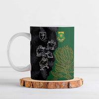 Custom Aotearoa South Africa Rugby Freedom Cup Ceramic Mug Kiwi Warriors Haka with King Protea Symbol - Wonder Print Shop