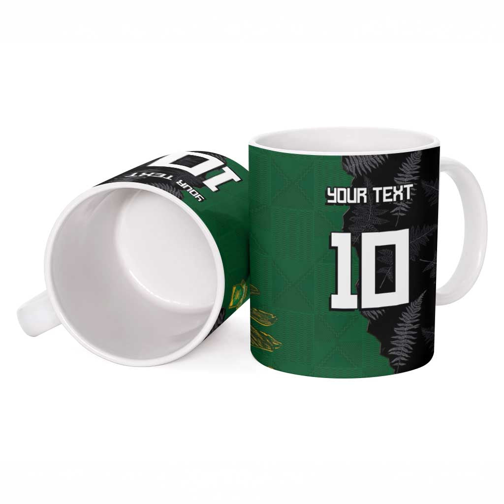 Custom Aotearoa South Africa Rugby Freedom Cup Ceramic Mug Kiwi Warriors Haka with King Protea Symbol - Wonder Print Shop