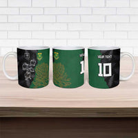 Custom Aotearoa South Africa Rugby Freedom Cup Ceramic Mug Kiwi Warriors Haka with King Protea Symbol - Wonder Print Shop