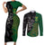 Custom Aotearoa South Africa Rugby Freedom Cup Couples Matching Short Sleeve Bodycon Dress and Long Sleeve Button Shirt Kiwi Warriors Haka with King Protea Symbol - Wonder Print Shop