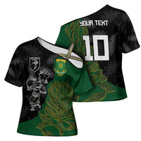 Custom Aotearoa South Africa Rugby Freedom Cup Cross Shoulder Shirt Kiwi Warriors Haka with King Protea Symbol - Wonder Print Shop