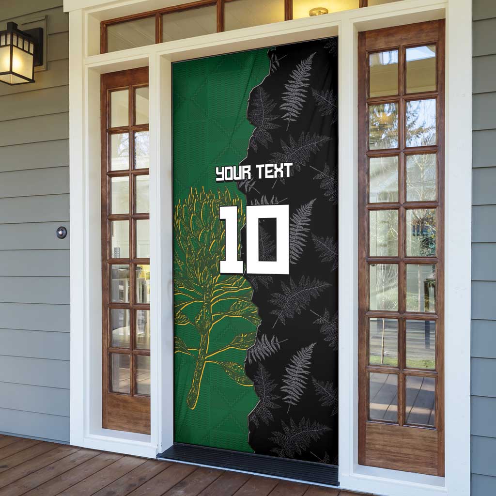 Custom Aotearoa South Africa Rugby Freedom Cup Door Cover Kiwi Warriors Haka with King Protea Symbol - Wonder Print Shop