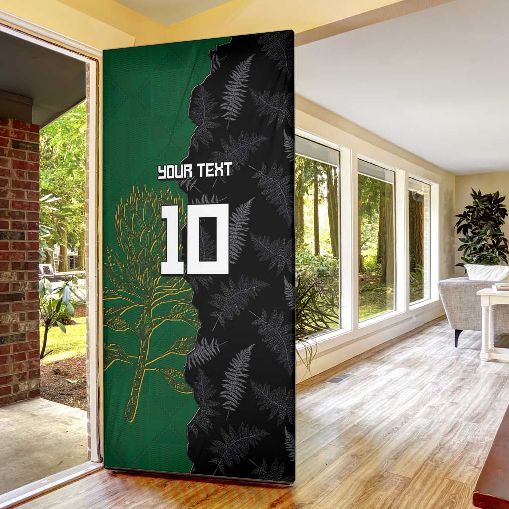Custom Aotearoa South Africa Rugby Freedom Cup Door Cover Kiwi Warriors Haka with King Protea Symbol - Wonder Print Shop