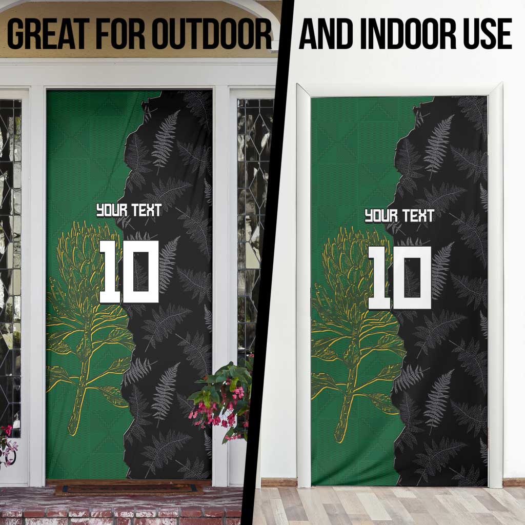 Custom Aotearoa South Africa Rugby Freedom Cup Door Cover Kiwi Warriors Haka with King Protea Symbol - Wonder Print Shop