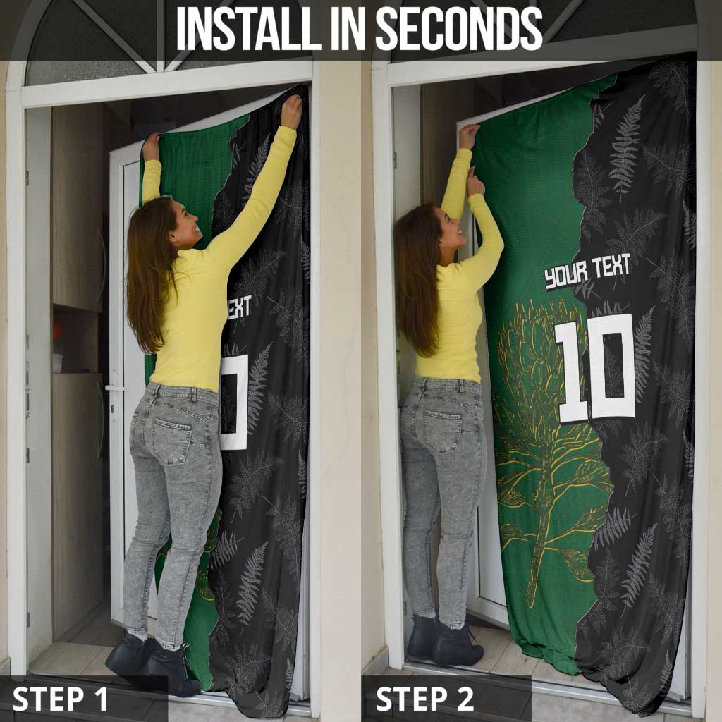 Custom Aotearoa South Africa Rugby Freedom Cup Door Cover Kiwi Warriors Haka with King Protea Symbol - Wonder Print Shop