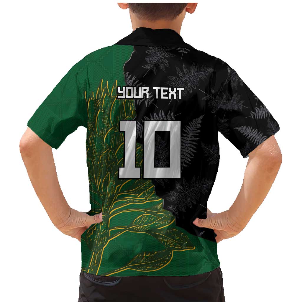 Custom Aotearoa South Africa Rugby Freedom Cup Family Matching Mermaid Dress and Hawaiian Shirt Kiwi Warriors Haka with King Protea Symbol - Wonder Print Shop