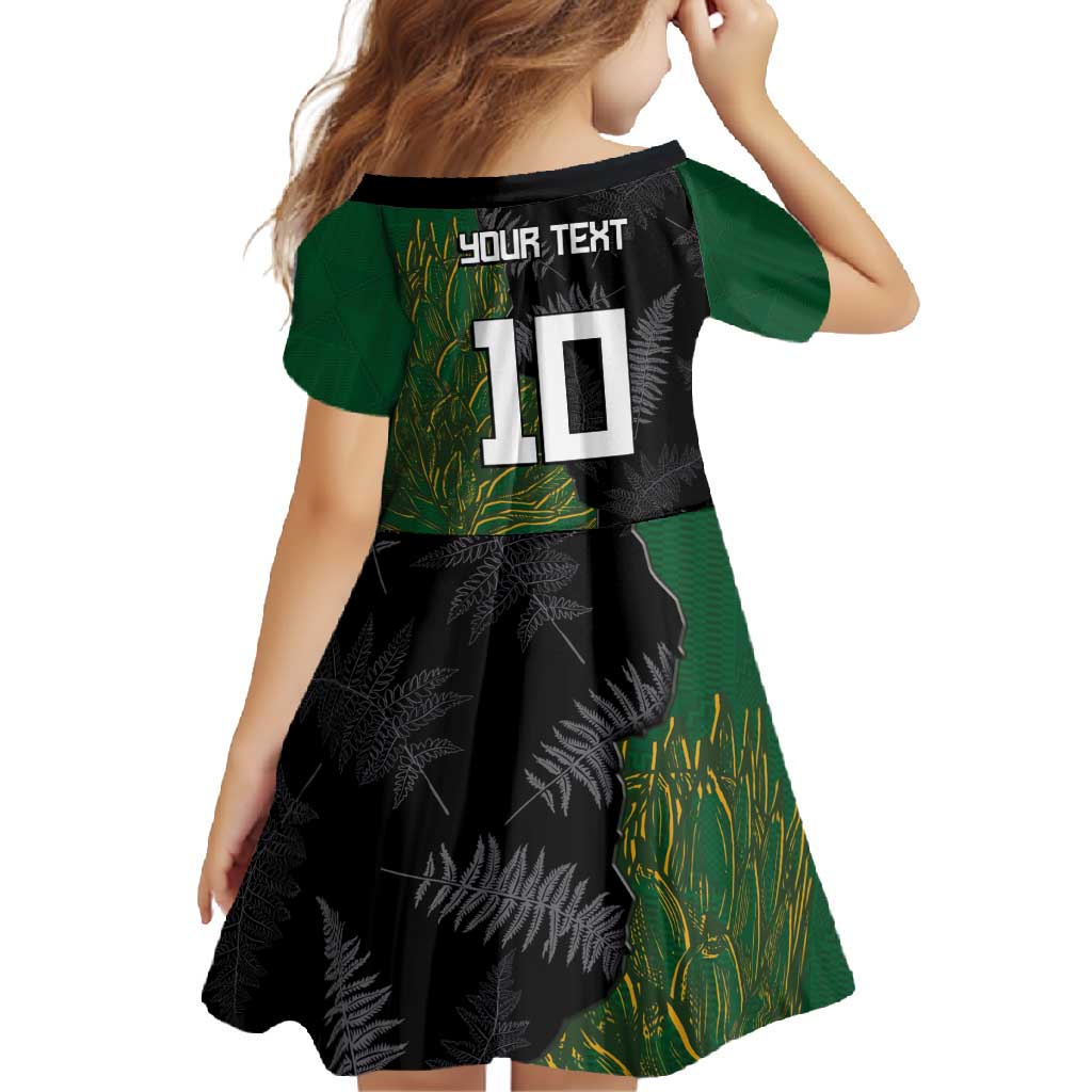 Custom Aotearoa South Africa Rugby Freedom Cup Family Matching Off Shoulder Maxi Dress and Hawaiian Shirt Kiwi Warriors Haka with King Protea Symbol - Wonder Print Shop