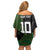 Custom Aotearoa South Africa Rugby Freedom Cup Family Matching Off Shoulder Short Dress and Hawaiian Shirt Kiwi Warriors Haka with King Protea Symbol - Wonder Print Shop