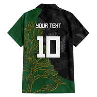 Custom Aotearoa South Africa Rugby Freedom Cup Family Matching Tank Maxi Dress and Hawaiian Shirt Kiwi Warriors Haka with King Protea Symbol - Wonder Print Shop