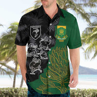 Custom Aotearoa South Africa Rugby Freedom Cup Hawaiian Shirt Kiwi Warriors Haka with King Protea Symbol - Wonder Print Shop