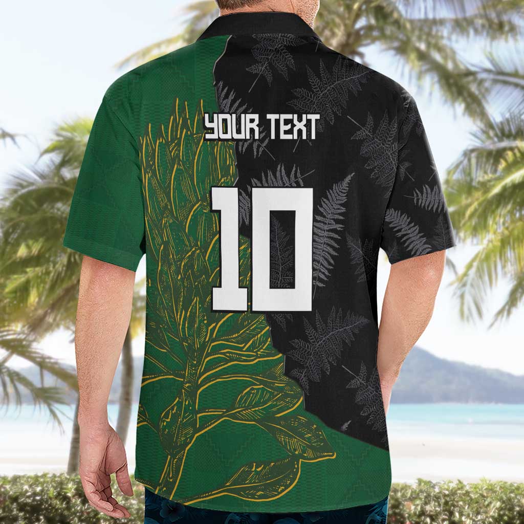 Custom Aotearoa South Africa Rugby Freedom Cup Hawaiian Shirt Kiwi Warriors Haka with King Protea Symbol - Wonder Print Shop