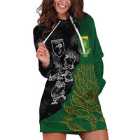 Custom Aotearoa South Africa Rugby Freedom Cup Hoodie Dress Kiwi Warriors Haka with King Protea Symbol - Wonder Print Shop