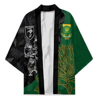 Custom Aotearoa South Africa Rugby Freedom Cup Kimono Kiwi Warriors Haka with King Protea Symbol - Wonder Print Shop