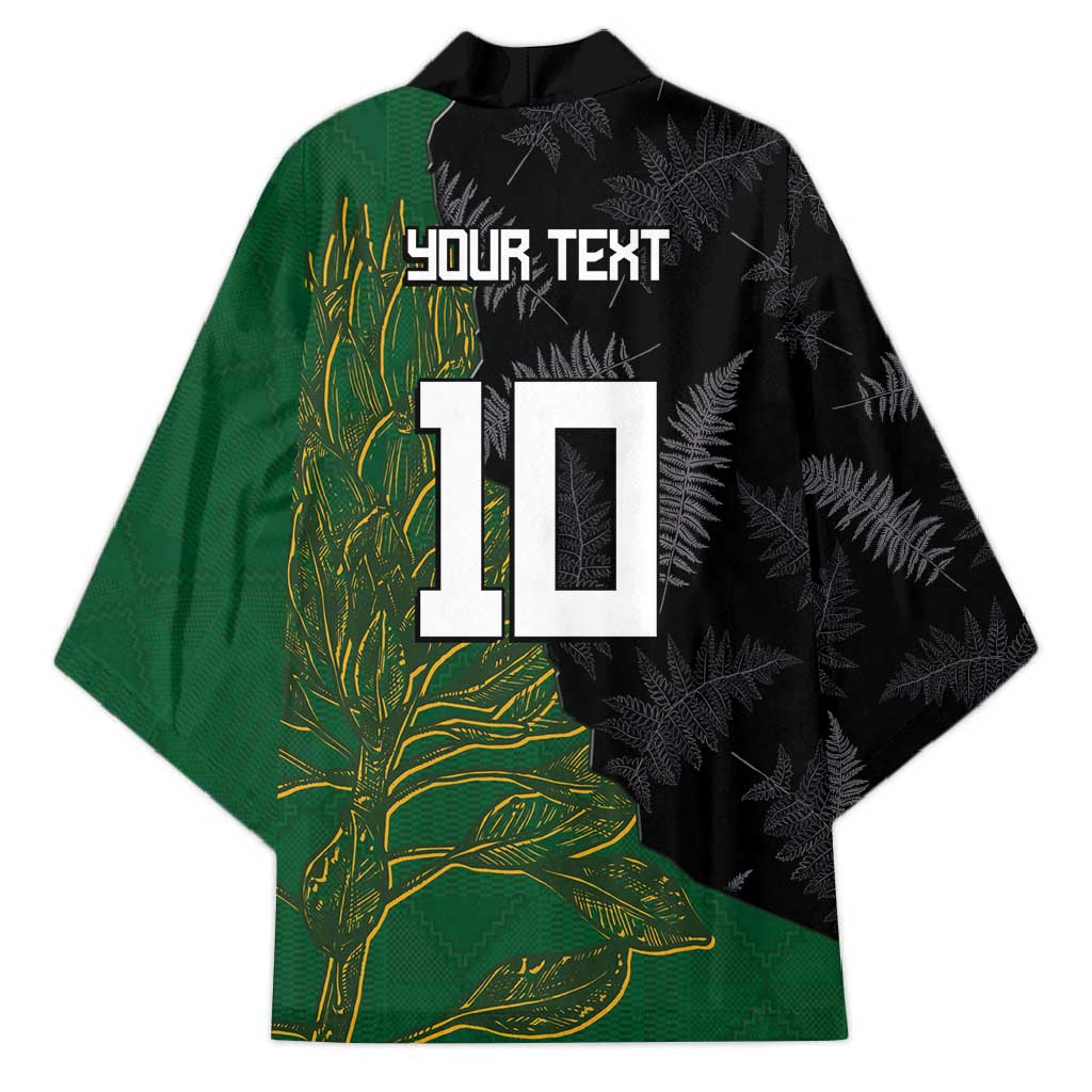 Custom Aotearoa South Africa Rugby Freedom Cup Kimono Kiwi Warriors Haka with King Protea Symbol - Wonder Print Shop