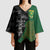 Custom Aotearoa South Africa Rugby Freedom Cup Kimono Sleeve Blouse Kiwi Warriors Haka with King Protea Symbol - Wonder Print Shop