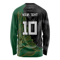 Custom Aotearoa South Africa Rugby Freedom Cup Long Sleeve Shirt Kiwi Warriors Haka with King Protea Symbol - Wonder Print Shop