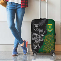 Aotearoa South Africa Rugby Freedom Cup Luggage Cover Kiwi Warriors Haka with King Protea Symbol - Wonder Print Shop