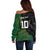 Custom Aotearoa South Africa Rugby Freedom Cup Off Shoulder Sweater Kiwi Warriors Haka with King Protea Symbol - Wonder Print Shop