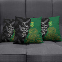 Aotearoa South Africa Rugby Freedom Cup Pillow Cover Kiwi Warriors Haka with King Protea Symbol - Wonder Print Shop