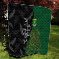 Aotearoa South Africa Rugby Freedom Cup Quilt Kiwi Warriors Haka with King Protea Symbol - Wonder Print Shop