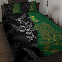 Aotearoa South Africa Rugby Freedom Cup Quilt Bed Set Kiwi Warriors Haka with King Protea Symbol - Wonder Print Shop