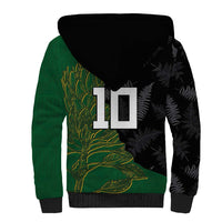 Custom Aotearoa South Africa Rugby Freedom Cup Sherpa Hoodie Kiwi Warriors Haka with King Protea Symbol - Wonder Print Shop