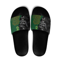 Aotearoa South Africa Rugby Freedom Cup Slide Sandals Kiwi Warriors Haka with King Protea Symbol - Wonder Print Shop