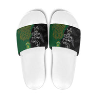 Aotearoa South Africa Rugby Freedom Cup Slide Sandals Kiwi Warriors Haka with King Protea Symbol - Wonder Print Shop