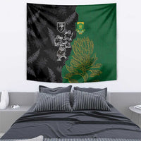 Aotearoa South Africa Rugby Freedom Cup Tapestry Kiwi Warriors Haka with King Protea Symbol - Wonder Print Shop
