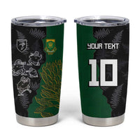 Custom Aotearoa South Africa Rugby Freedom Cup Tumbler Cup Kiwi Warriors Haka with King Protea Symbol - Wonder Print Shop